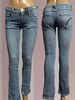 Y2K Studded LOW RISE Slim-Bootcut Jeans